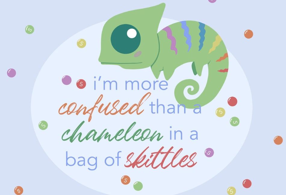 Confused Chameleon Print