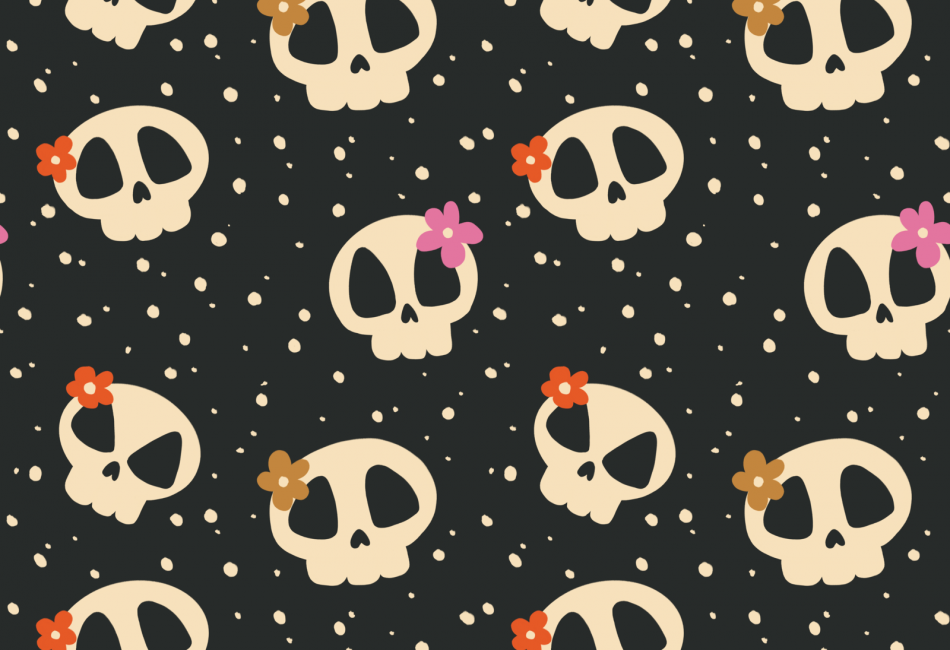 Halloween Flower Skulls