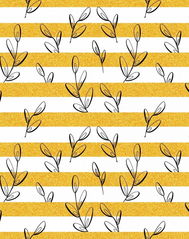 Gold Stripes With Leaves