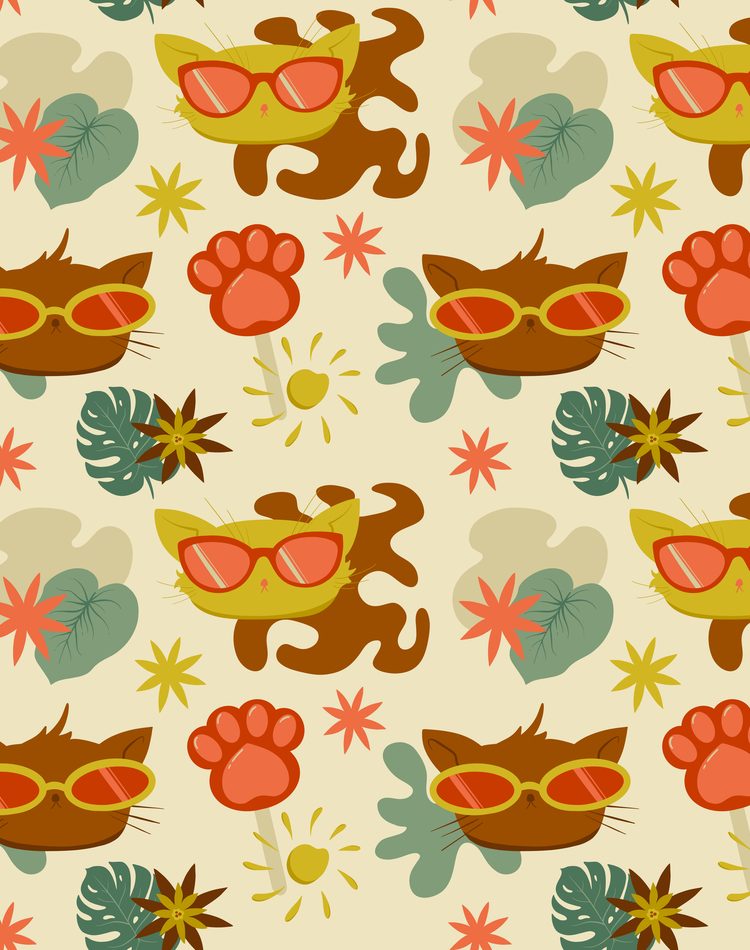 Retro Cats Pattern