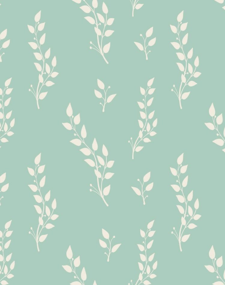 Mint Green Vine Pattern