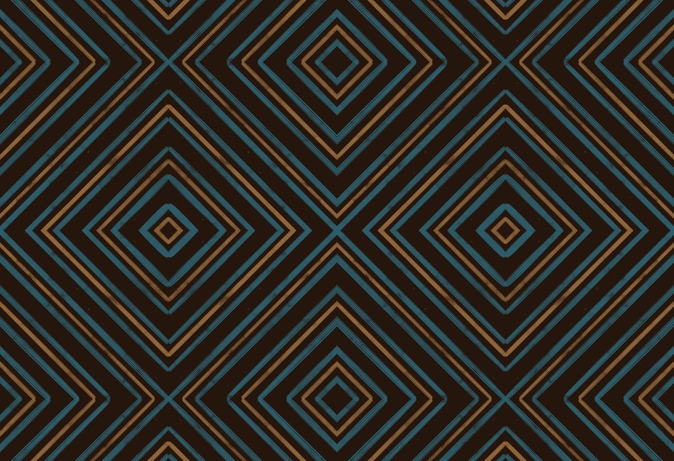Diamond Brown And Teal Pattern