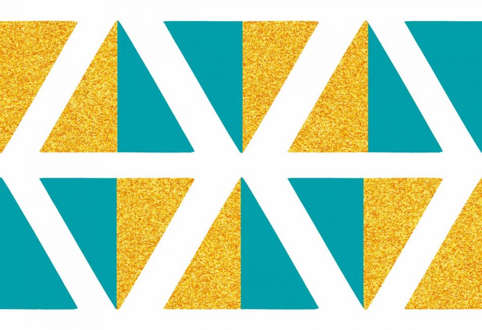 Gold And Teal Triangles Pattern