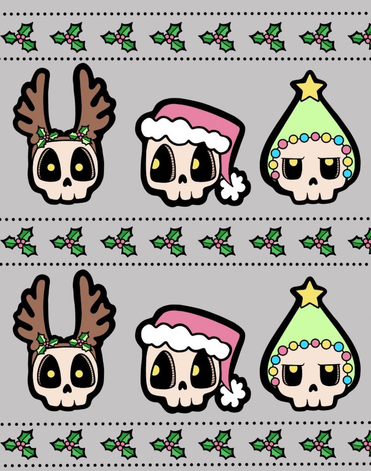 Christmas Skulls Pattern