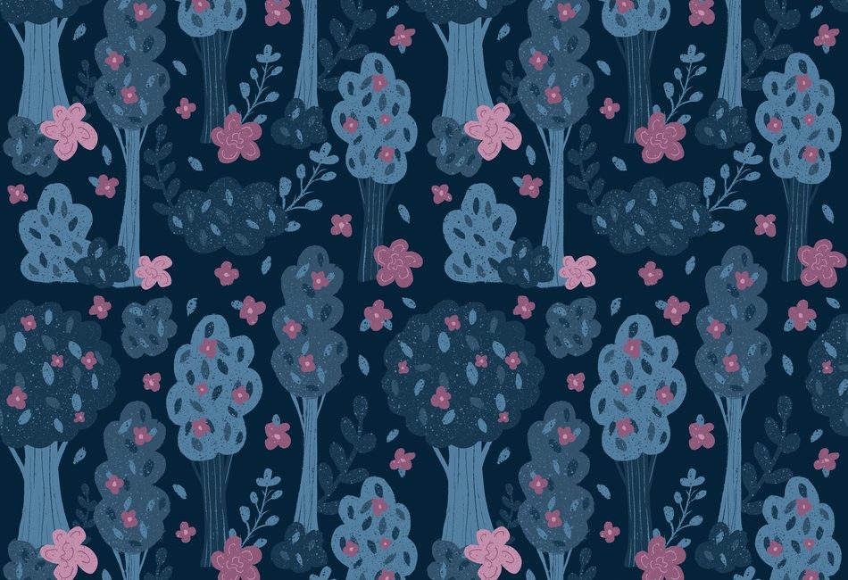 Blue Misty Forest Pattern